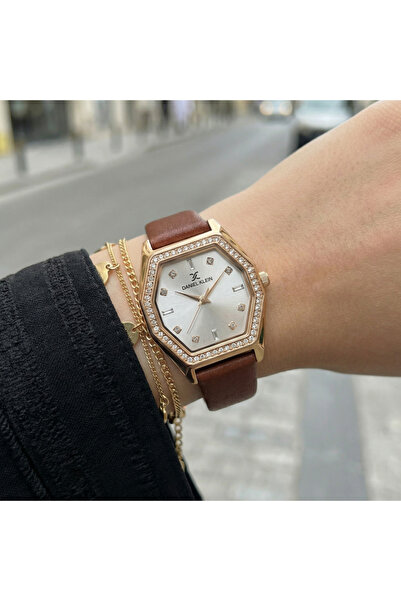 Daniel Klein Premium Dark Red Leather Watch for Women DK.1.14114-6