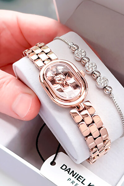 Daniel Klein Oval Case Rosegold Color Women's Watch - Steel Band - Japanese M...