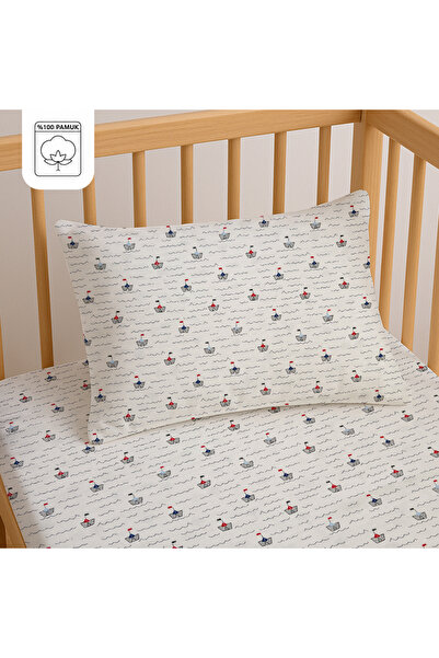 liefhome 100% Cotton Baby Elastic Sheet 60X120+20 + Baby Pillowcase 35X45