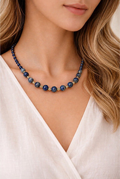 Camellie KY Jewels Lapis Royale | Lapis Lazuli Doğal Taş Altın Kaplama Kolye