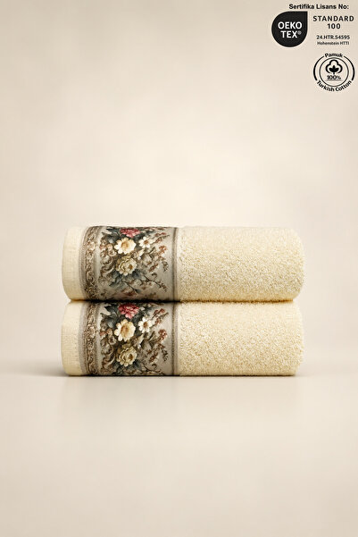Ellaline Set de prosoape FIORE, 2 piese, 100% bumbac certificat, cu model flo...