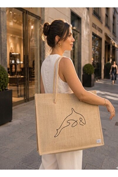 Ju Yaratıcı Tasarım Organic Straw Beach and Daily Shoulder Bag Yunus
