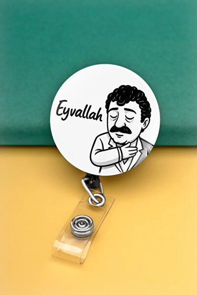 Apptakı Eyvallah Metal Buton Yoyo Yaka Kartığı Kart Tutucu Yoyo Kartlık - MBY...