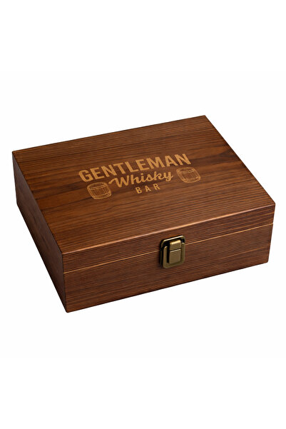 OEM Set Degustare Whisky, Cutie din Lemn, 2 Pahare, 6 Cuburi de Gheata, Oțel ...