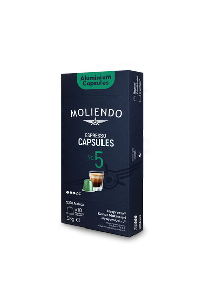 Moliendo Finest Coffee Alüminyum Kapsül Kahve No:5 (10 Adet Nespresso Uyumlu ...