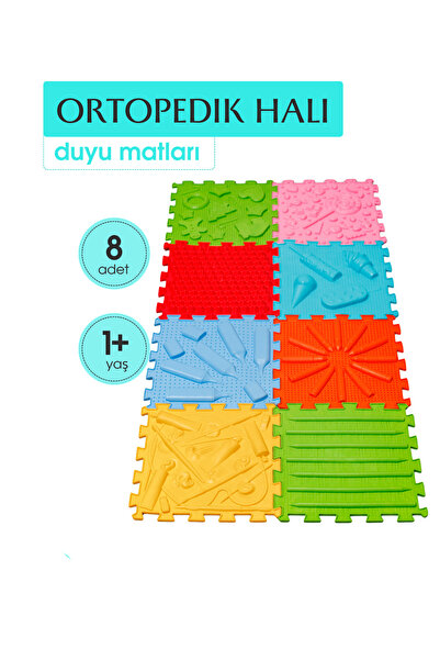Ortohalı 8 Modüllü Ortopedik Halı Çocuk Duyu Matları Puzzle Çocuk Masaj Halıl...
