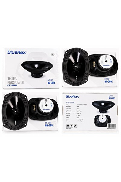 bluerex BR-069E Serisi Oval 6x9 Oto Midrange Hoparlör 80W RMS