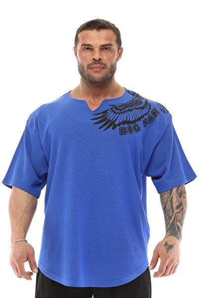 Big Sam Tricou de antrenament supradimensionat cu model Vultur Albastru Big S...