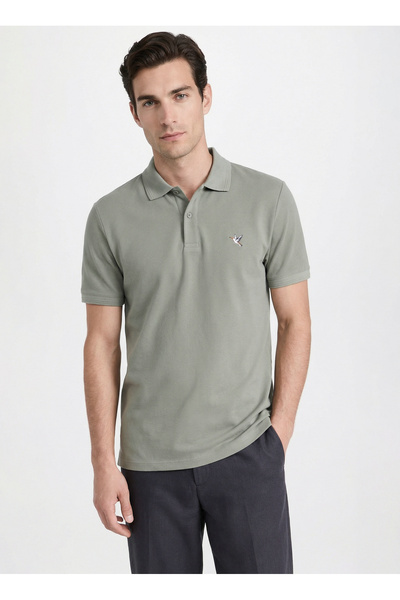 Fabrika Yeşil Erkek Slim Fit Polo T-Shirt F5SM-TST 2779 N