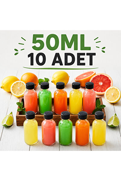 makrobay 10 Adet Çok Amaçlı 50ml Cam Şişe Küçük Plastik Kapak Oda Kokusu Şişe...