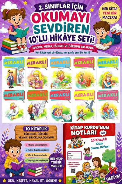 5 Renk Yayınları 2 .Sınıf Öğrencileri İçin Zevkle Okuyacağı 10 lu Hikaye Seti...