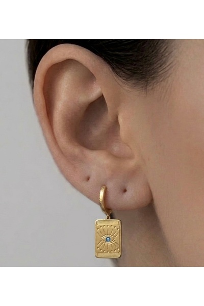 Lume Store Women's Eye Charmed Dangle 316L Steel Earrings