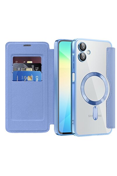 Techsuit Case for Samsung Galaxy A06 - SmartMag Book Case - Light Blue