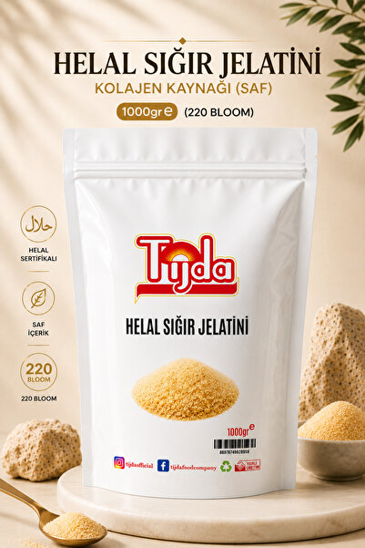 TİJDA Sığır Jelatini 1000 gr (%100 SAF, TOZ JELATİN) Helal Sertifikalı