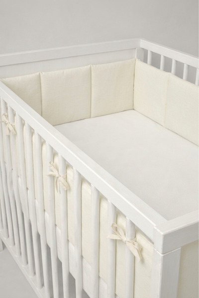 ngn collection Beşik Kenar Koruyucu Tek Parça 70x130 cm 35 cm %100 Pamuk 400 ...