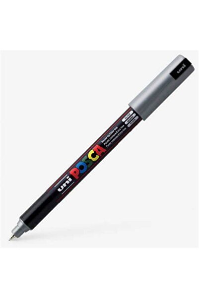Uni Posca Marker Posca PC-1MR cu vârf metalic extra fin de 0.7 mm, Argintiu