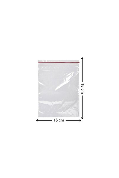 Merpak Ambalaj Kilitli Torba 15x18 Cm 100'lü Kilitli Buzdolabı Poşeti Şeffaf Kilitli Poşet Kilitli Saklama Poşeti