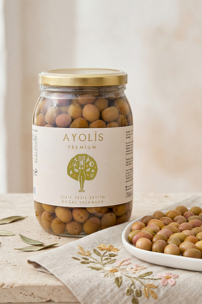 Ayolis Premium Gurme Çizik Yeşil Zeytin S 950 g