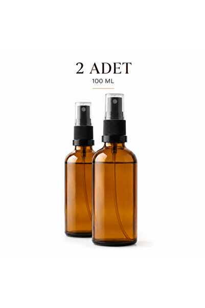 makrobay 2 Adet Siyah Sızdırmaz Sprey Başlıklı Amber Cam Şişe 100ml Yeniden D...