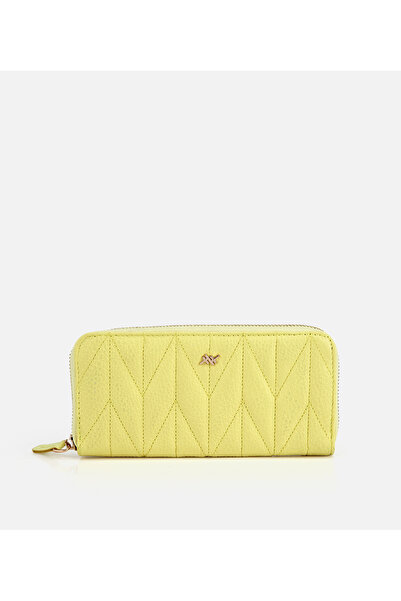 Hotiç Women's Leather Yellow Wallet