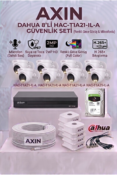 DAHUA 8 Kameralı Full Color Sesli Güvenlik Kamera Seti - Mikrofonlu - İç Meka...