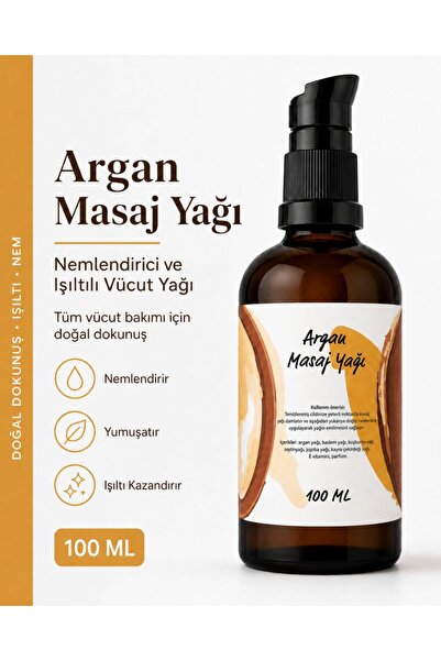 Levand Argan Massage Oil - 100ml Moisturizing and Luminous Body Oil