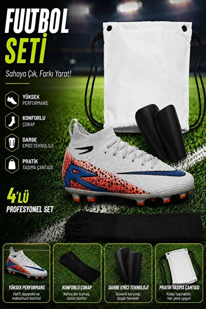 rekorsport Set de fotbal Crampon Halı Saha - Protecție pentru tibie, geantă p...