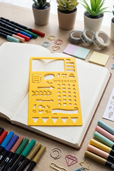 Karmelom Studio Bullet Journal Daily Plan Icons Template Ruler