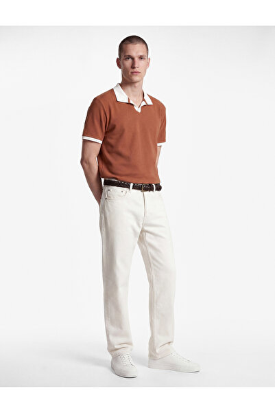 Koton Cotton Regular Fit Short Sleeve Color Contrast Polo Collar T-Shirt
