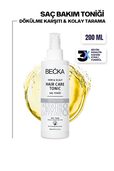 BECKA Keratin Saç Toniği Kolay Tarama & Dökülme Karşıtı Biotin Caffein 200 ml