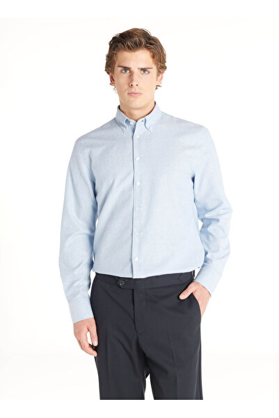 Ted Baker AÇIK MAVİ FLANEL COMFORT FİT GÖMLEK
