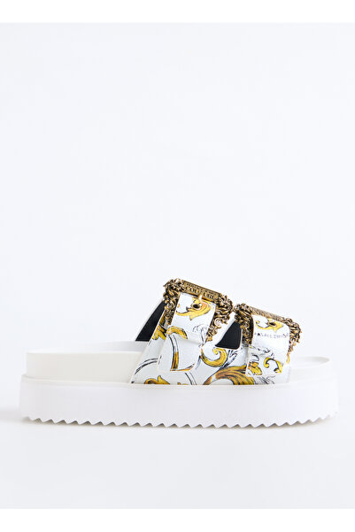 VERSACE JEANS COUTURE 78VA3SM1 Beyaz Kadın Terlik