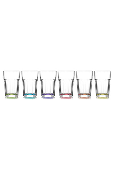 LAV Pahare din sticlă Aras pentru băuturi răcoritoare, set de 6, 365 ml, culo...