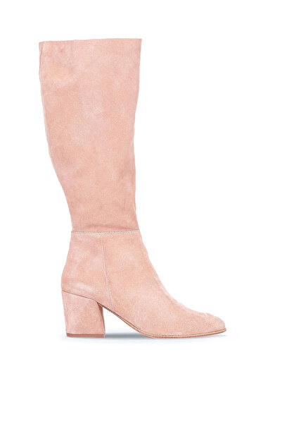 Bueno Shoes حذاء بكعب نسائي من جلد الغزال البودرة 01wr5104