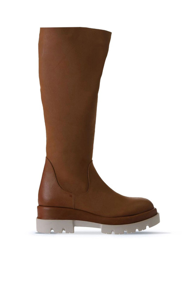 Bueno Shoes حذاء نسائي مسطح من الجلد باللون البني 01wv2906