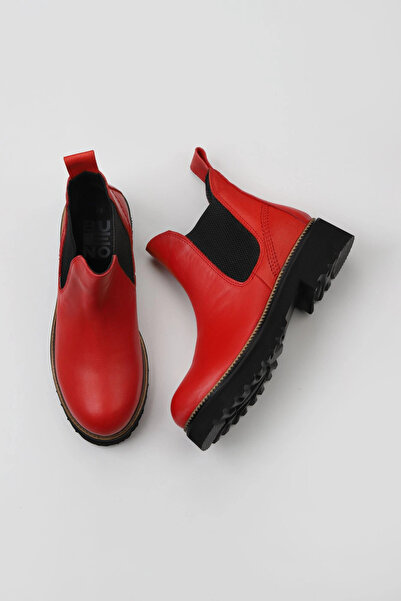 Bueno Shoes حذاء نسائي مسطح من الجلد باللون الأحمر 01wt0801