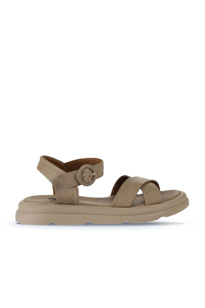 Bueno Shoes Sandale plate pentru femei din piele de nurcă 01wy9409