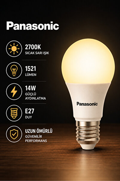 Aryes E27 14W LED Ampul 1521 Lümen Doğal Sarı Işık Güçlü Aydınlık