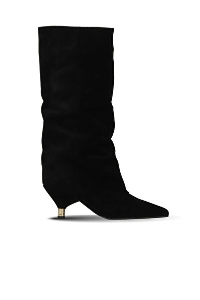 Bueno Shoes Black Suede Women's Heeled Boots 42Wc6386