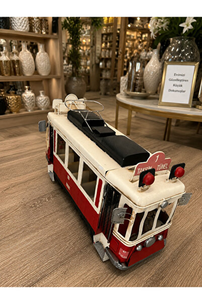 hediye ESTERHOMEDECOR Metal dekoratif Beyoğlu tramvayı 57*34cm metal araba