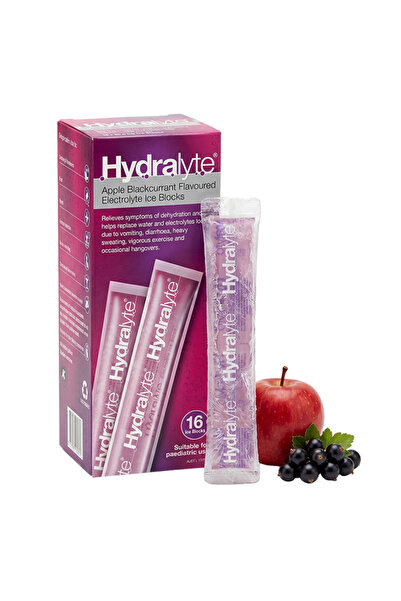 HYDRALYTE Electrolyte Ice Blocks Apple Blackcurrant Flavour 16 Pack | Cooling...