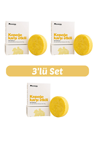 Baboon Natural Kepeğe Karşı Etkili Katı Şampuan 3’lü Set | Çay Ağacı, Çinko &...