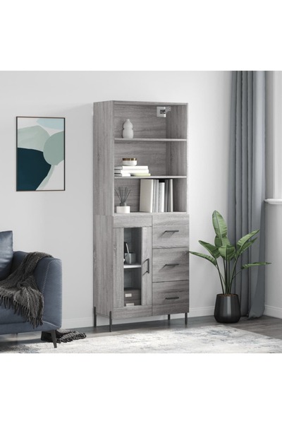 Concept Dulap înalt, gri sonoma, 69,5x34x180 cm, lemn compozit