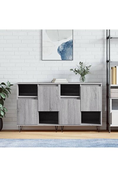 Concept Servante, 2 buc., sonoma gri, lemn prelucrat