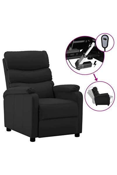 Concept Fotoliu rabatabil electric, negru, piele ecologică
