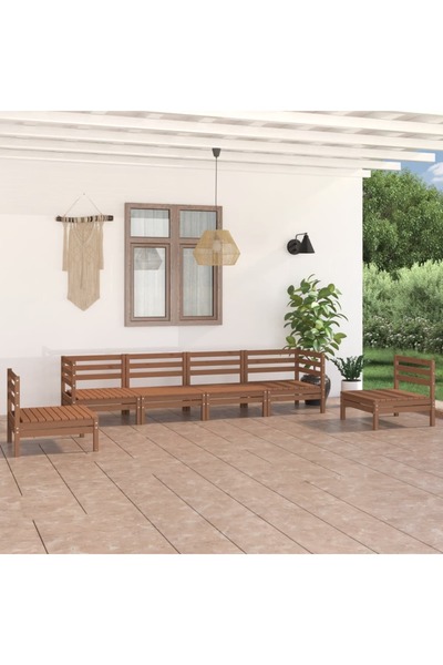 Concept Set mobilier de grădină, 6 piese, maro miere, lemn masiv de pin