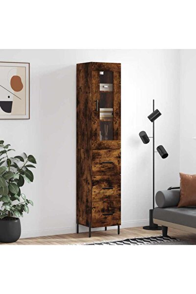 Concept Dulap înalt, stejar fumuriu, 34,5x34x180 cm, lemn prelucrat