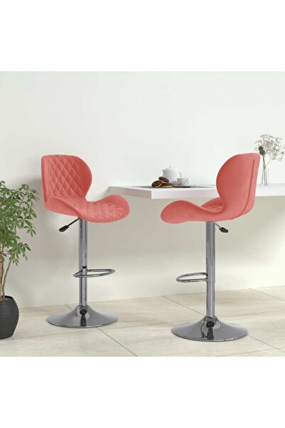 Concept Scaune de bar, 2 buc., roz, catifea