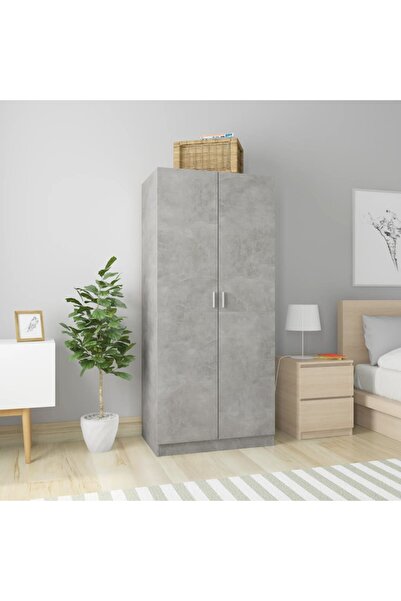Concept Șifonier, gri beton, 80x52x180 cm, PAL