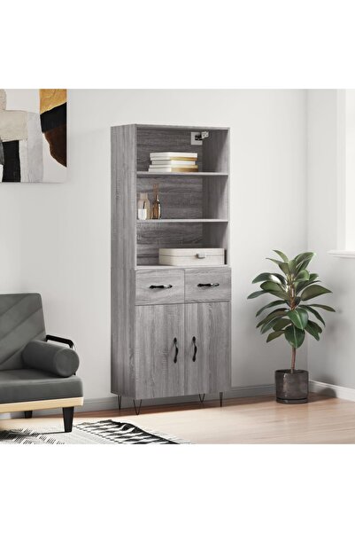 Concept Dulap înalt, gri sonoma, 69,5x34x180 cm, lemn compozit